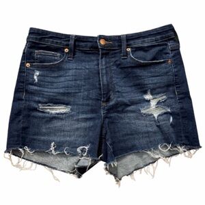 Universal Thread Dark Indigo Distressed Denim Shorts